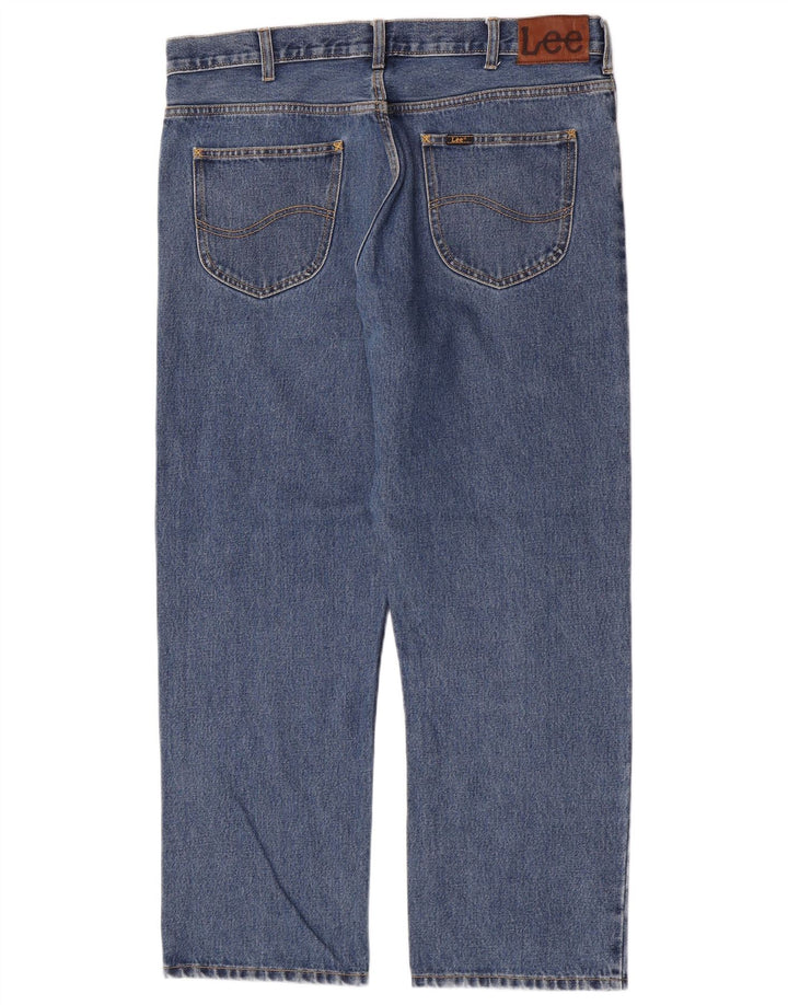Lee Mens Brooklyn Straight Jeans W38 L30 Blue Cotton