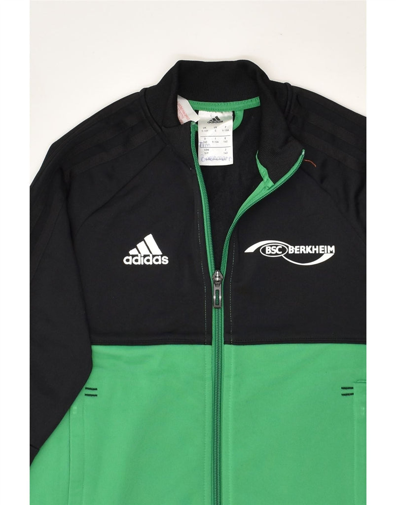 ADIDAS Boys BSC Berkheim Graphic Tracksuit Top Jacket 9-10 Years Green | Vintage Adidas | Thrift | Second-Hand Adidas | Used Clothing | Messina Hembry 