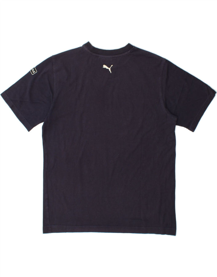 PUMA Mens Graphic T-Shirt Top Medium Navy Blue Cotton Vintage Puma and Second-Hand Puma from Messina Hembry 