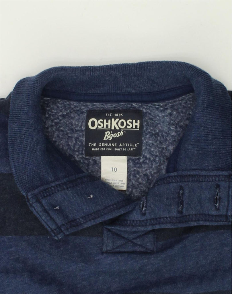 OSH KOSH Boys Button Neck Sweatshirt Jumper 9-10 Years Navy Blue Striped | Vintage Osh Kosh | Thrift | Second-Hand Osh Kosh | Used Clothing | Messina Hembry 