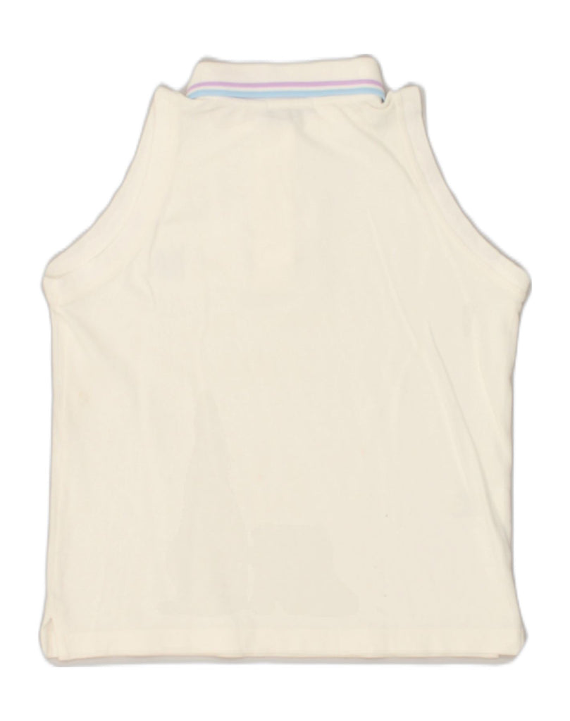 FRED PERRY Girls Sleeveless Polo Shirt 9-10 Years Medium White Cotton | Vintage Fred Perry | Thrift | Second-Hand Fred Perry | Used Clothing | Messina Hembry 