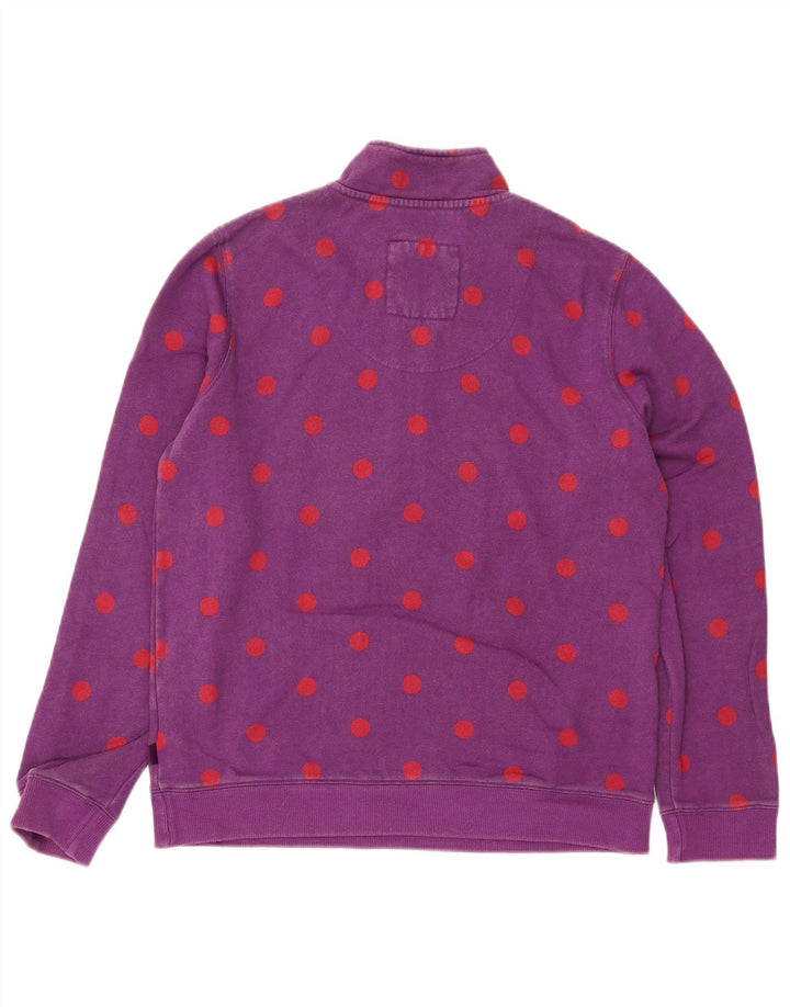 BODEN Womens Zip Neck Sweatshirt Jumper UK 12 Medium Purple Polka Dot