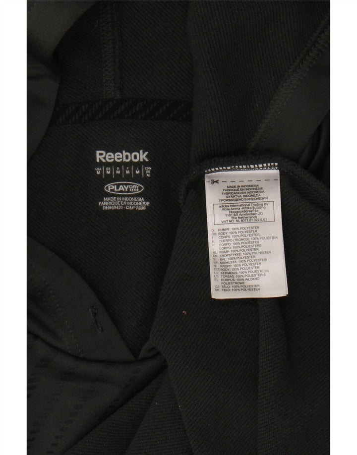 REEBOK Mens Graphic Hoodie Jumper Medium Grey Polyester