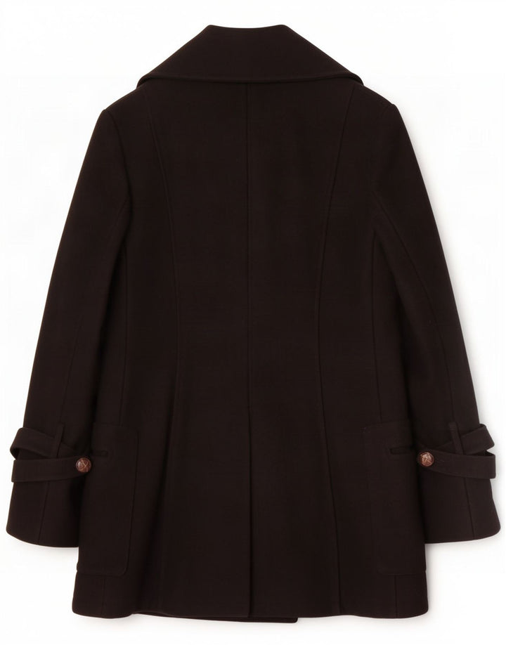 Patrizia Pepe Womens Trench Coat IT 42 Medium Black Wool