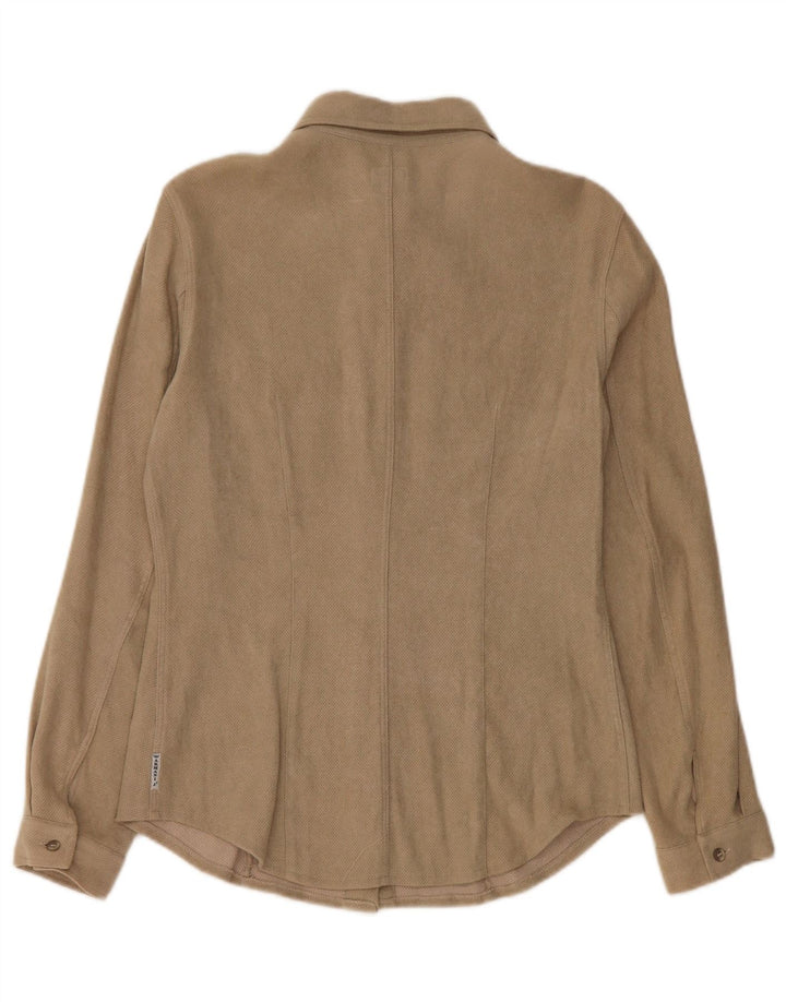 Armani Jeans Womens Shirt UK 10 Small  Beige Viscose