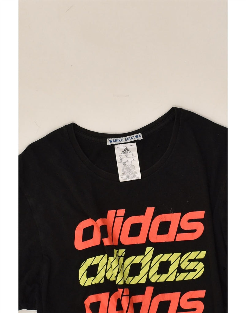 ADIDAS Mens Graphic T-Shirt Top Medium Black Cotton | Vintage Adidas | Thrift | Second-Hand Adidas | Used Clothing | Messina Hembry 