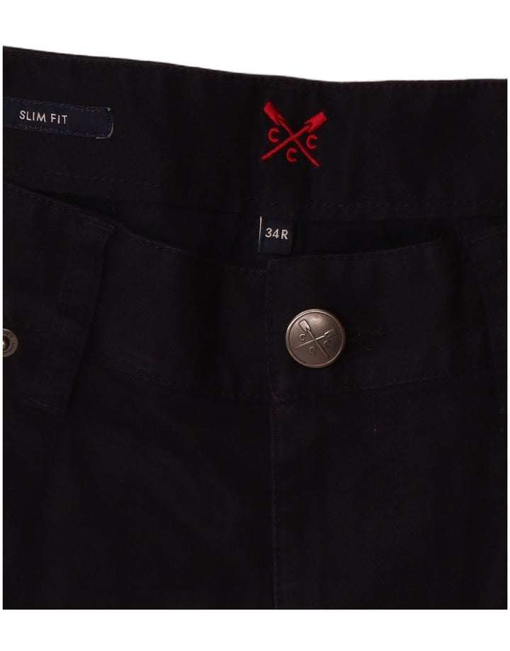 CREW CLOTHING Womens Slim Fit Casual Trousers W34 L31 Navy Blue Cotton