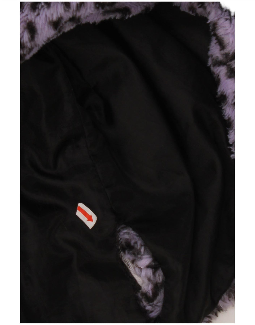 VINTAGE Womens Faux Fur Bomber Jacket UK 18 XL Purple Animal Print