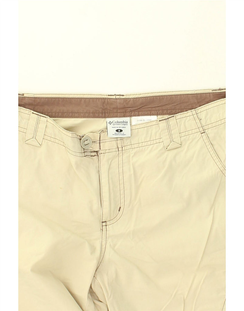 COLUMBIA Womens Cargo Shorts US 8 Medium W34  Beige Cotton | Vintage Columbia | Thrift | Second-Hand Columbia | Used Clothing | Messina Hembry 