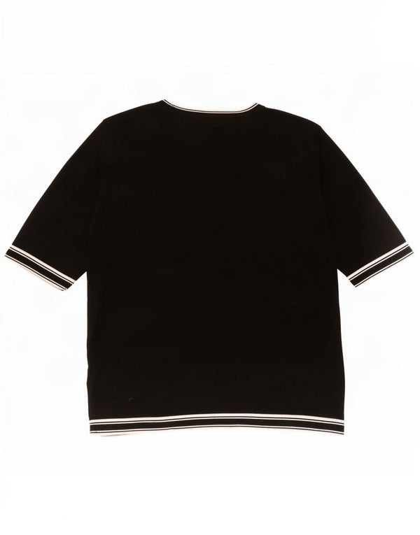 Marks & Spencer Womens Crew Neck Jumper Sweater UK 16 Large Black