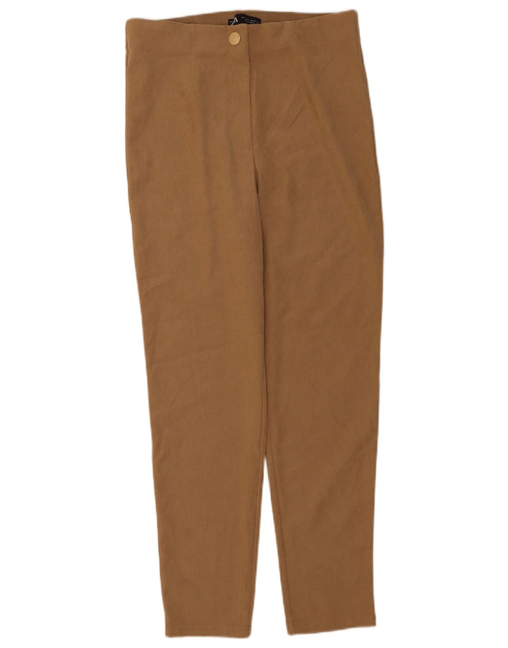 Zara Womens Slim Casual Trousers Large W30 L28 Brown