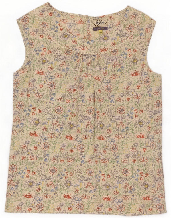 Heyton Womens Blouse Top UK 10 Small Multicoloured Floral Linen