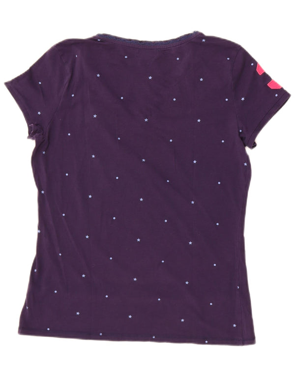 U.S. Polo Assn. Womens Graphic T-Shirt Top UK 16 Large Navy Blue Spotted