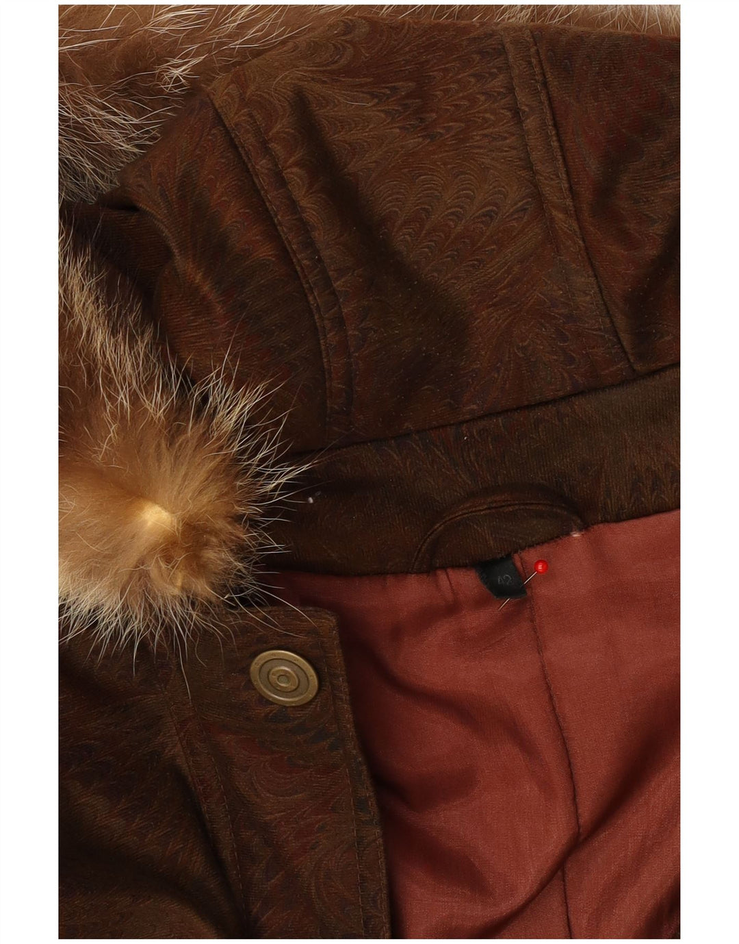Vintage Womens Hooded Oversized Windbreaker Coat EU 42 Large Brown