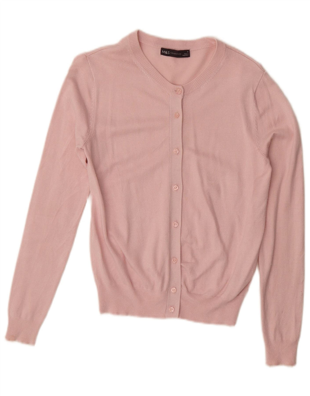 MARKS & SPENCER Womens Cardigan Sweater UK 8 Small  Pink Viscose