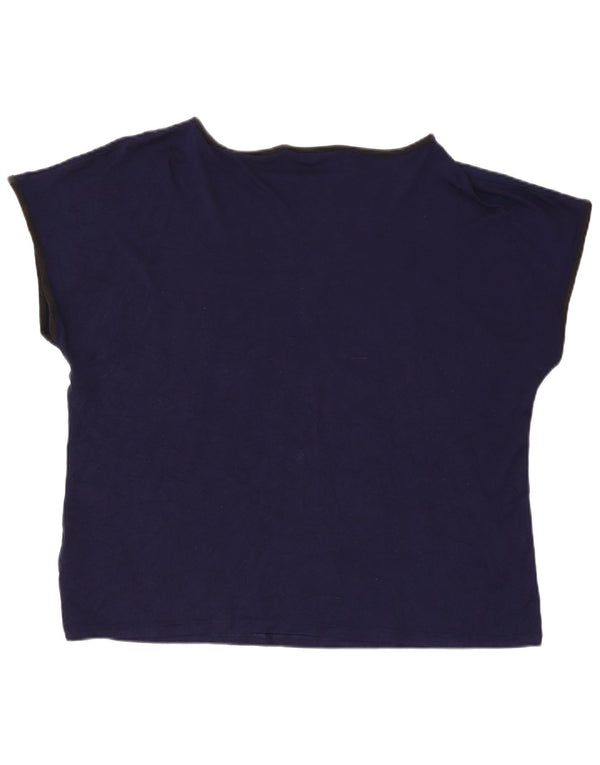 Marks & Spencer Womens T-Shirt Top UK 18 XL Navy Blue Viscose