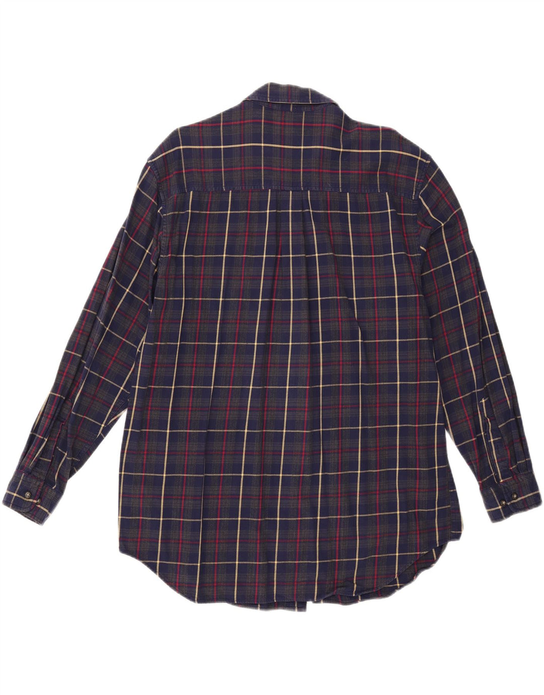 IZOD Mens Flannel Shirt Large Navy Blue Check Cotton Vintage Izod and Second-Hand Izod from Messina Hembry 