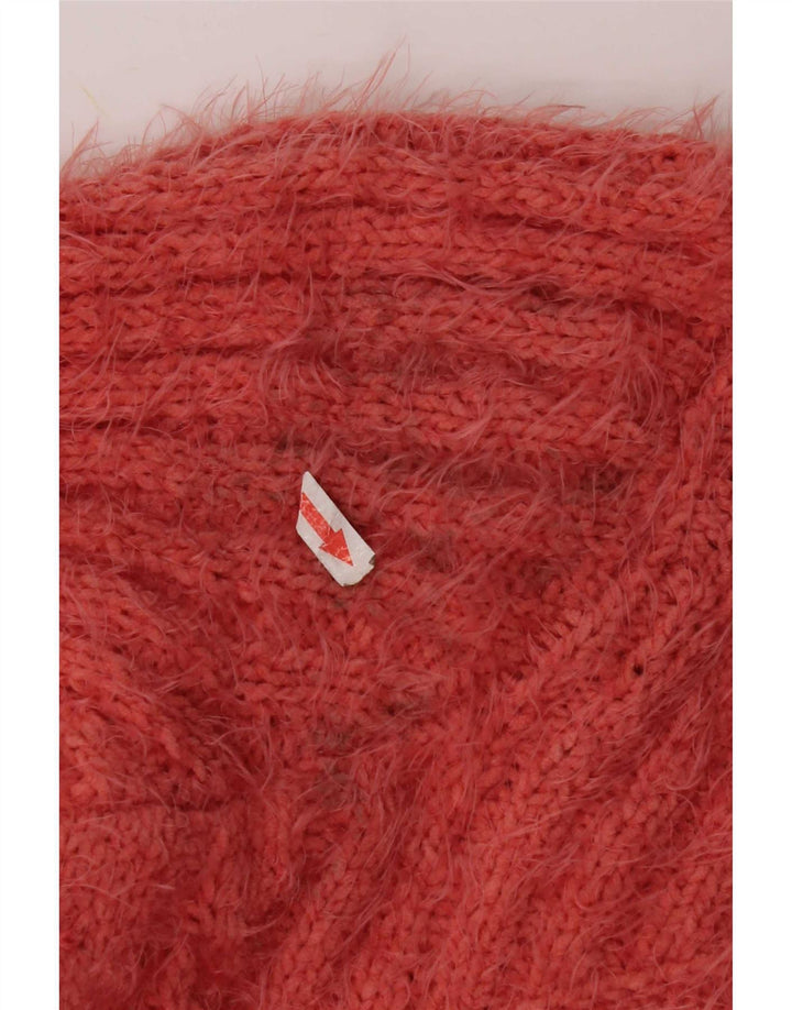 Marks & Spencer Womens V-Neck Jumper Sweater UK 18 XL Orange Polyester