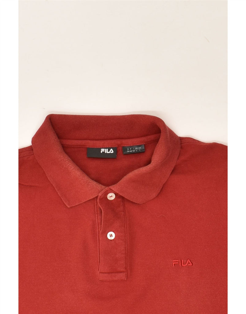 FILA Mens Polo Shirt Large Red Cotton | Vintage Fila | Thrift | Second-Hand Fila | Used Clothing | Messina Hembry 