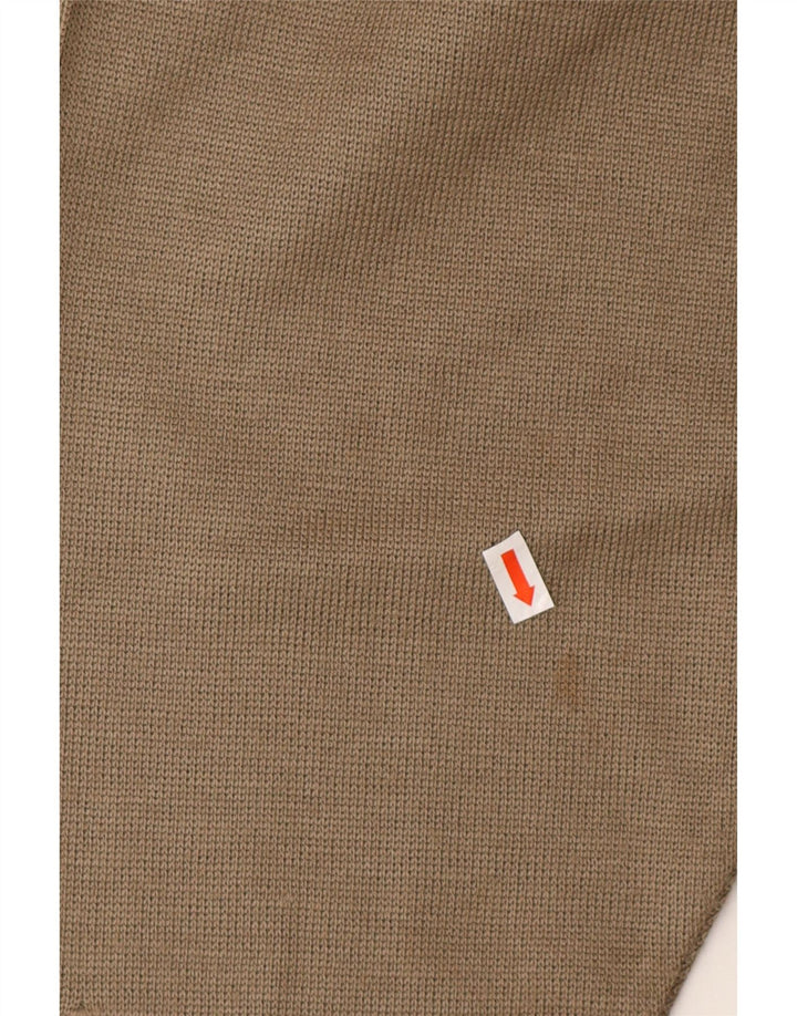 VINTAGE Mens Loose Fit Cardigan Sweater Large Green Striped Polyamide