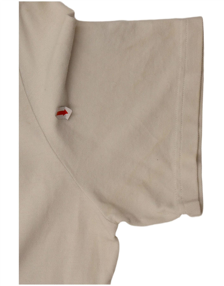 FRED PERRY Womens Ruffle Front Short Sleeve Pullover Shirt UK 20 2XL White