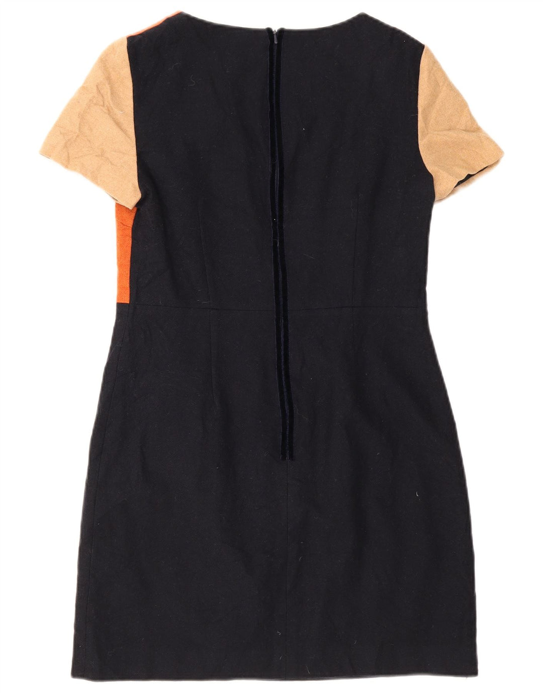 Hobbs Womens Sheath Dress UK 12 Medium Orange Colourblock Wool