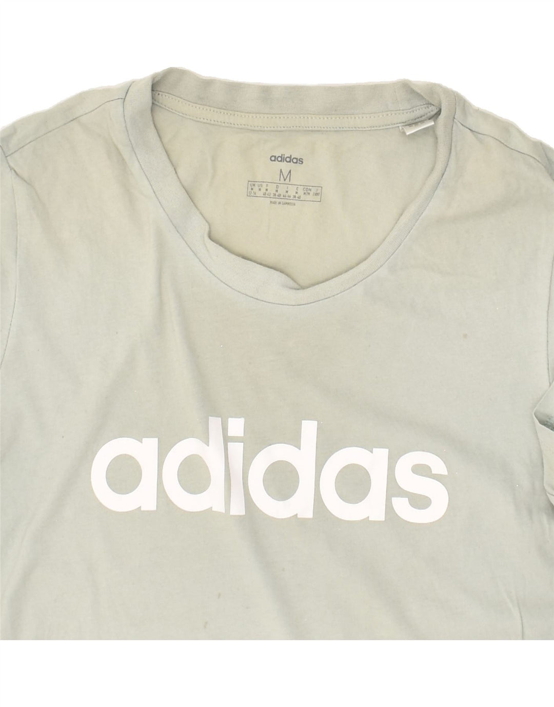 ADIDAS Womens Graphic T-Shirt Top UK 12/14  Medium Grey Vintage Adidas and Second-Hand Adidas from Messina Hembry 