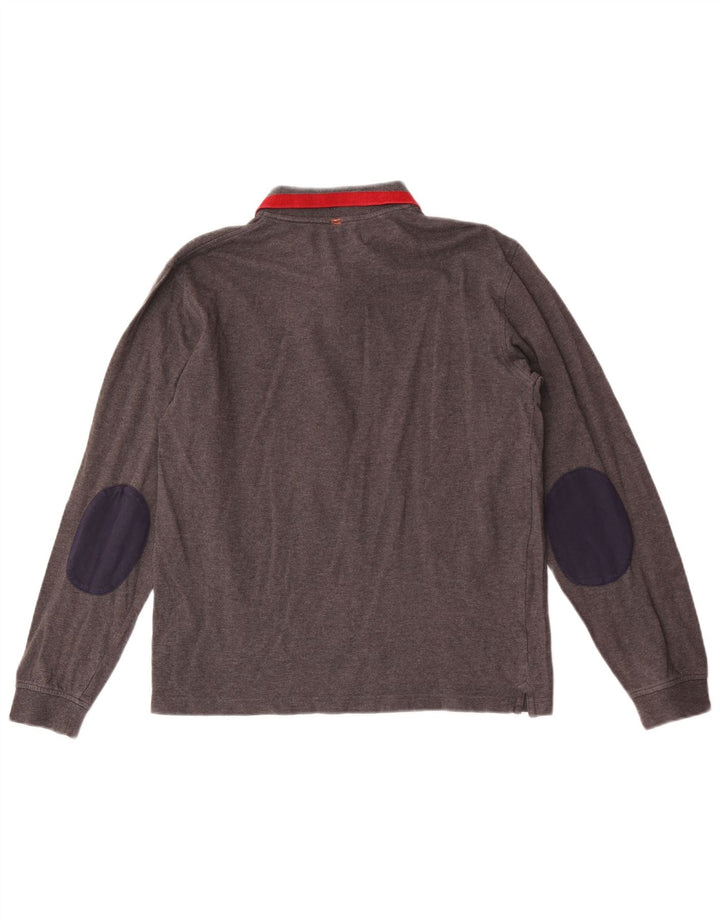Sun68 Boys Long Sleeve Polo Shirt 13-14 Years Medium Grey Cotton