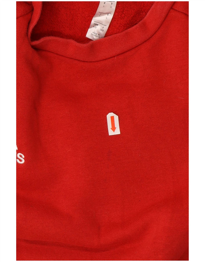 Adidas Mens Sweatshirt Jumper Large Red Cotton