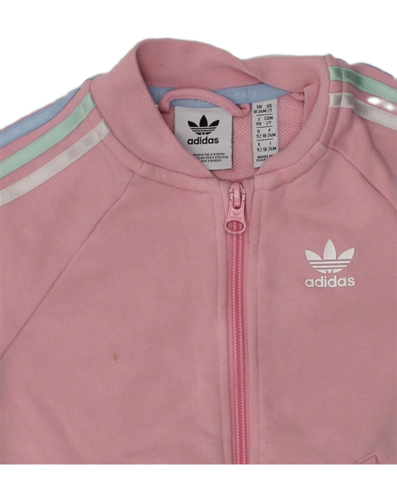 ADIDAS Girls Tracksuit Top Jacket 2-3 Years Pink Cotton | Vintage Adidas | Thrift | Second-Hand Adidas | Used Clothing | Messina Hembry 