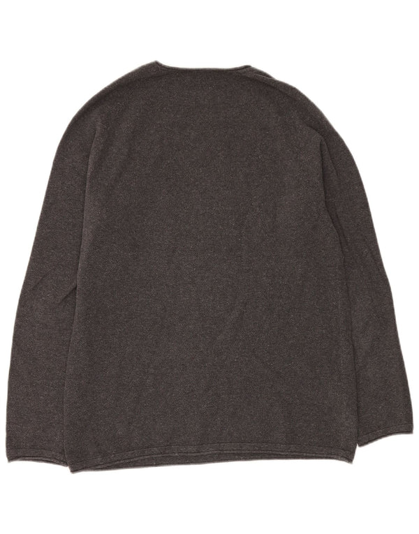 JACK & JONES Mens Crew Neck Jumper Sweater XL Grey Cotton