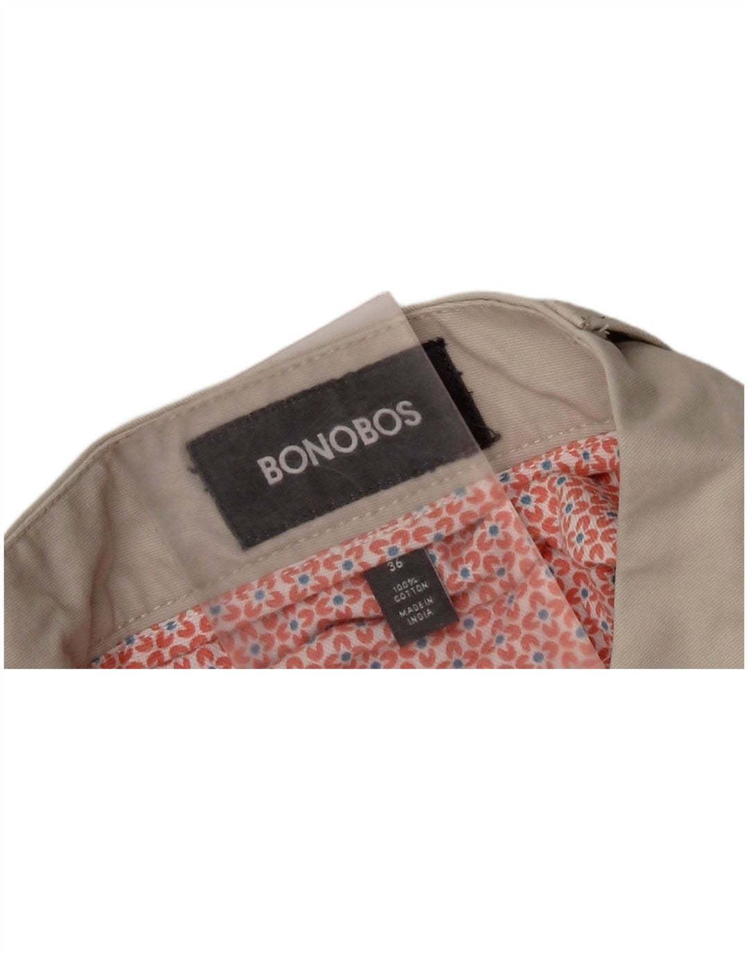 BONOBOS Mens Chino Shorts W36 Large Beige Cotton