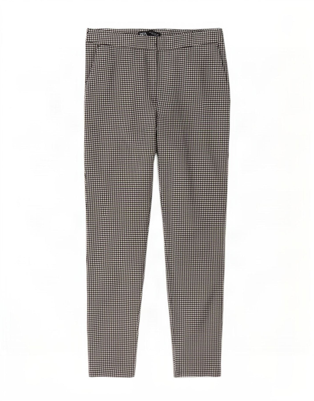 Zara Womens Slim Chino Trousers Large W30 L27 Grey Gingham