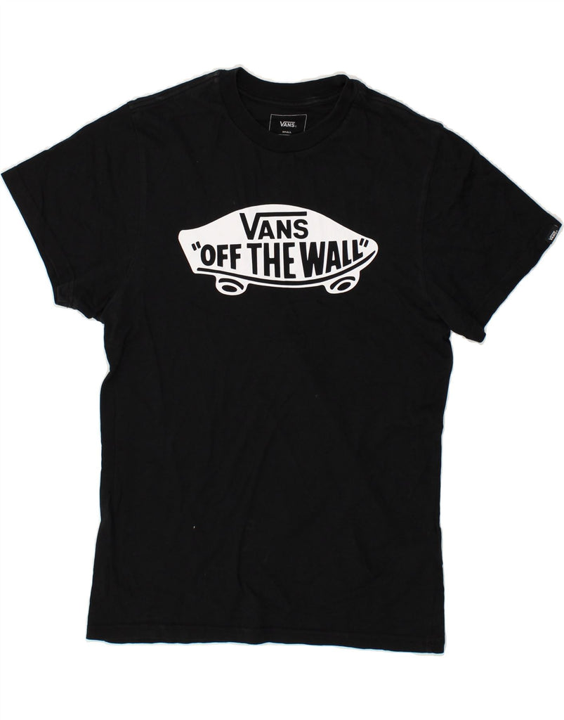 VANS Mens Custom Fit Graphic T-Shirt Top Small Black Cotton | Vintage Vans | Thrift | Second-Hand Vans | Used Clothing | Messina Hembry 