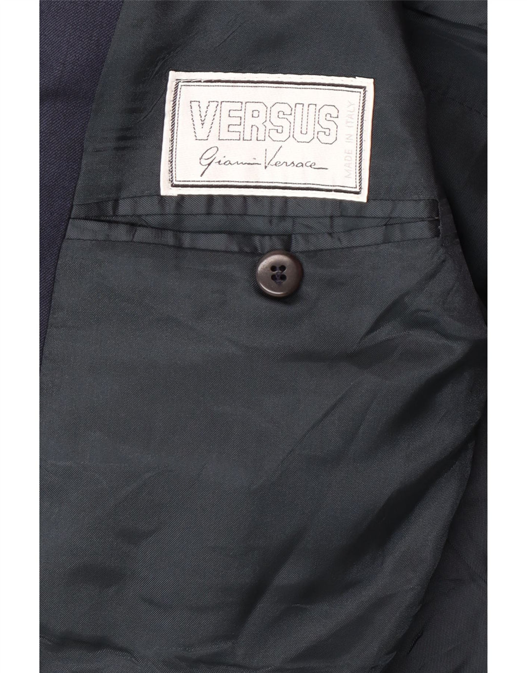 GIANNI VERSACE Mens 2 Piece Suit UK 40 Large W30 L30 Navy Blue Classic