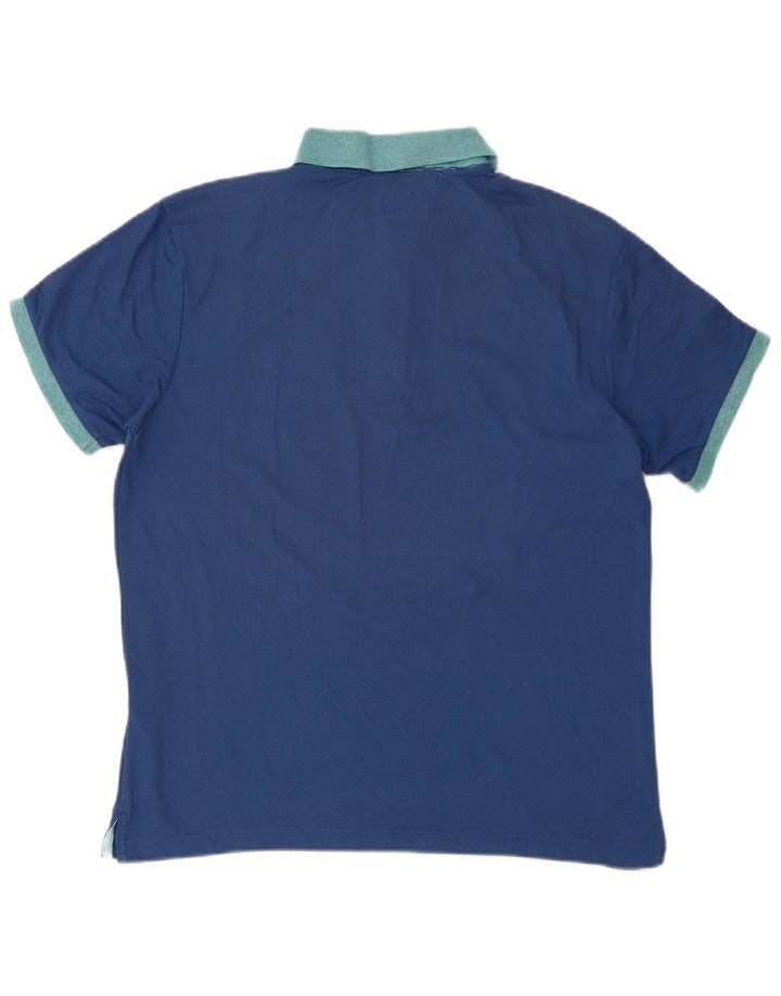 CHAMPION Mens Rugby Polo Shirt Medium Blue Cotton