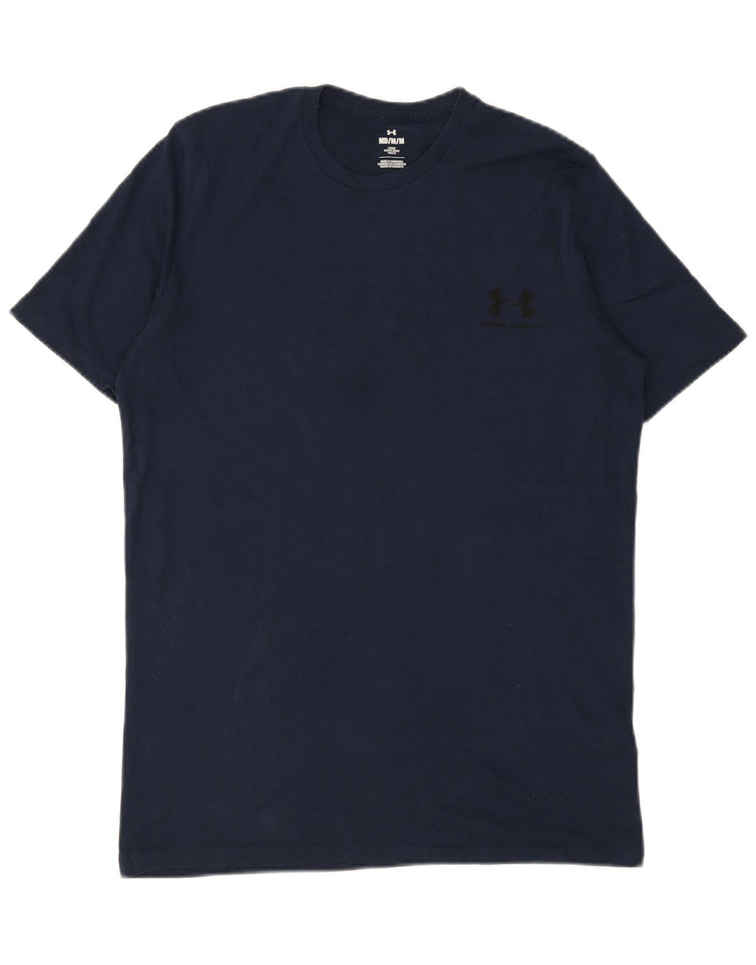 UNDER ARMOUR Mens T-Shirt Top Medium Navy Blue Cotton