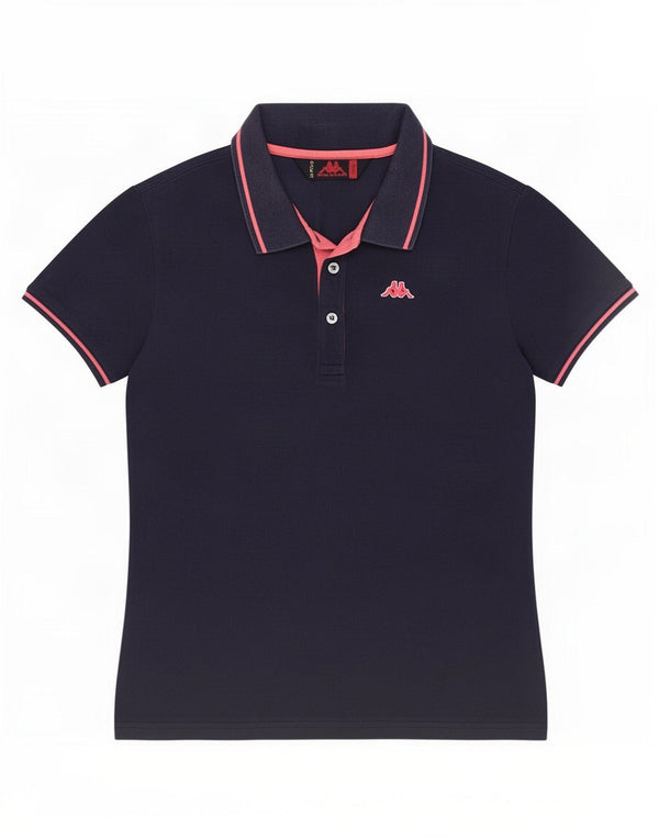 Kappa Womens Polo Shirt UK 14 Large Navy Blue Cotton