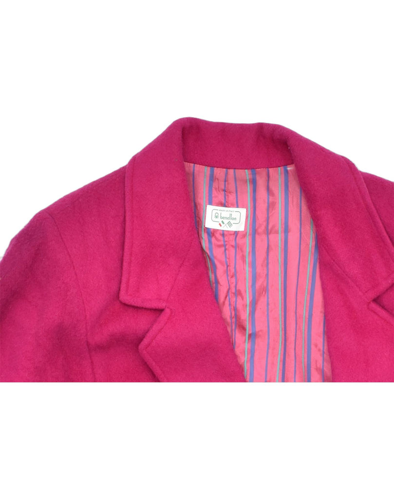 BENETTON Womens Overcoat IT 44 Medium Pink Wool | Vintage | Thrift | Second-Hand | Used Clothing | Messina Hembry 