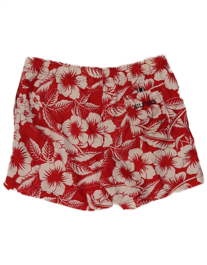 TOMMY HILFIGER Mens Swimming Shorts Small  Red Floral Polyester