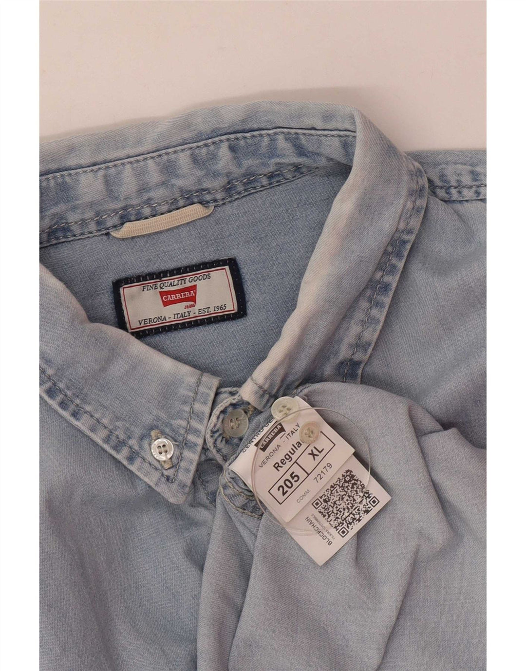 Carrera Mens Denim Shirt XL Blue Cotton