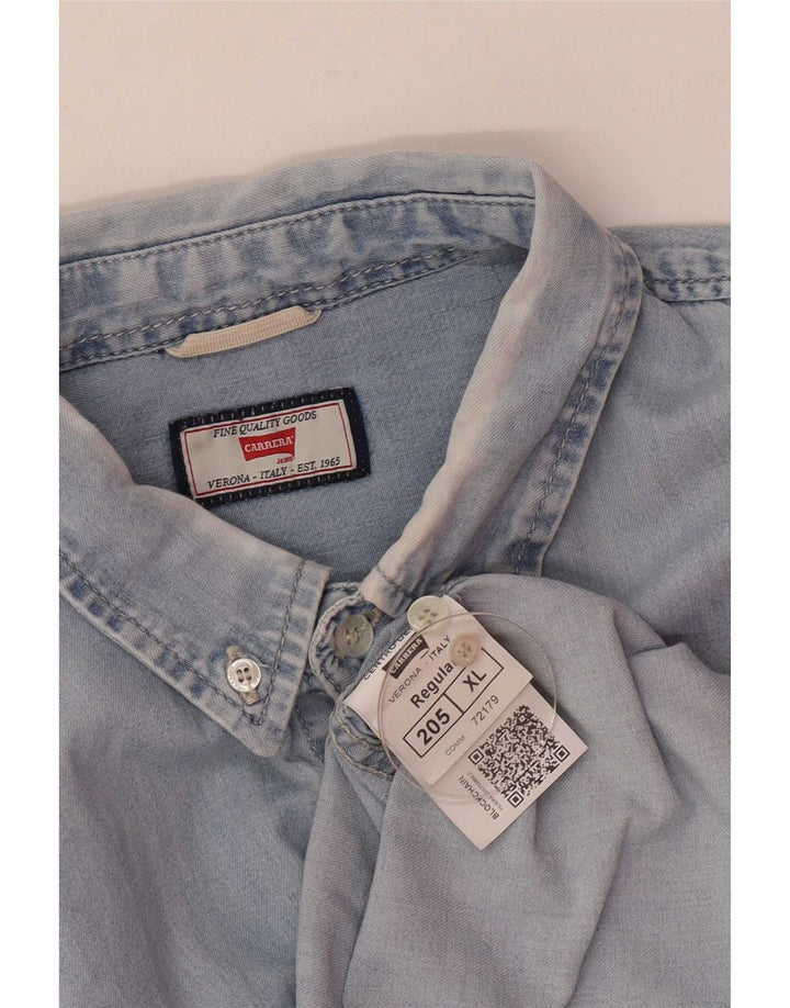 Carrera Mens Denim Shirt XL Blue Cotton