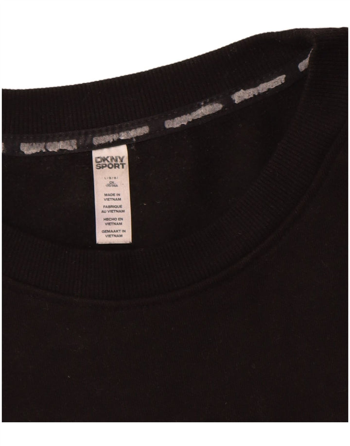 Dkny Mens Graphic Sweatshirt Jumper Large Black Cotton