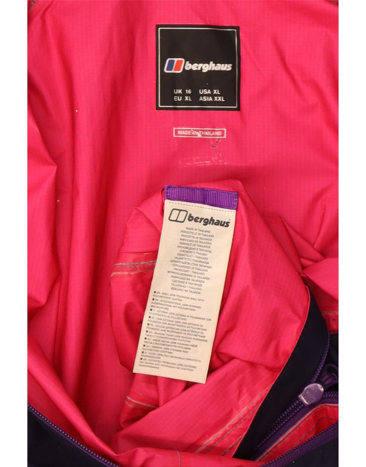 Berghaus Womens Hooded Rain Jacket UK 16 Large Purple Polyamide
