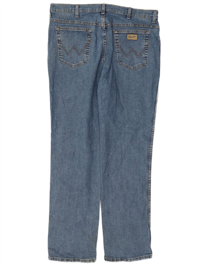 Wrangler Mens Texas Stretch Straight Jeans W38 L32 Blue Cotton