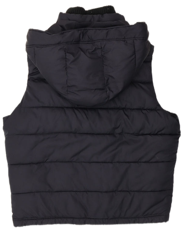 Abercrombie & Fitch Mens Hooded Padded Gilet UK 42 XL Navy Blue Polyester