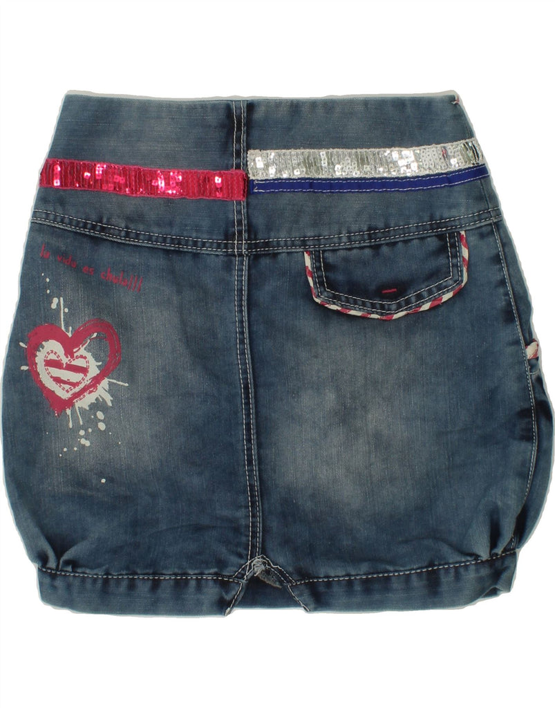 DESIGUAL Girls Denim Bubble Skirt 9-10 Years W24  Blue Cotton | Vintage Desigual | Thrift | Second-Hand Desigual | Used Clothing | Messina Hembry 