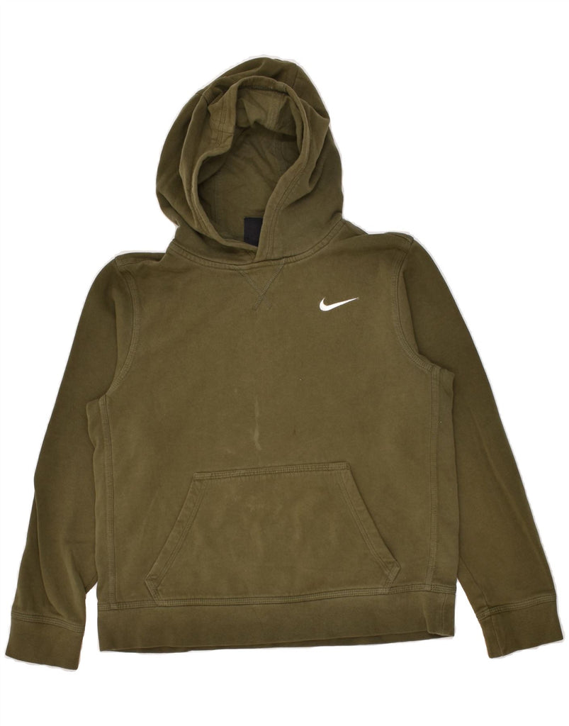 NIKE Boys Graphic Hoodie Jumper 12-13 Years Large  Green Cotton | Vintage Nike | Thrift | Second-Hand Nike | Used Clothing | Messina Hembry 