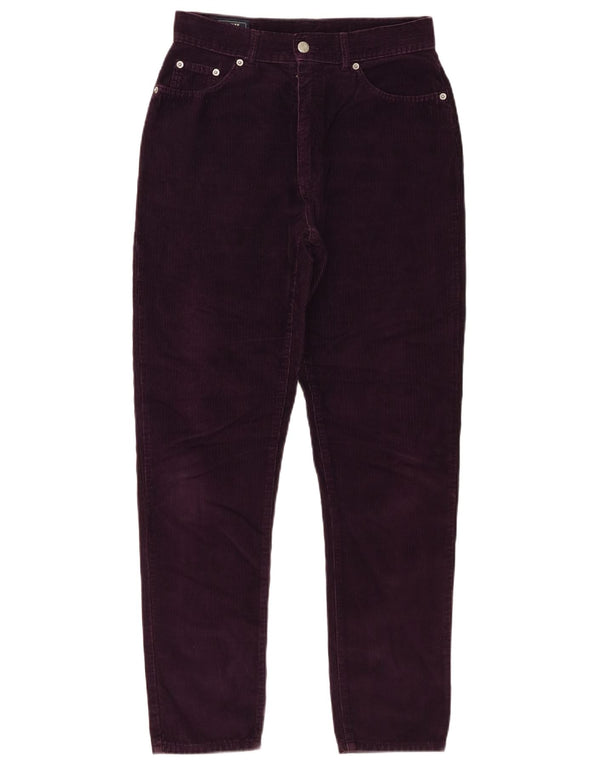 Mash Womens High Waist Tapered Corduroy Trousers IT 46 Large W28 L29 Purple