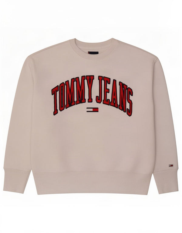 Tommy Hilfiger Womens Graphic Sweatshirt Jumper UK 14 Medium White